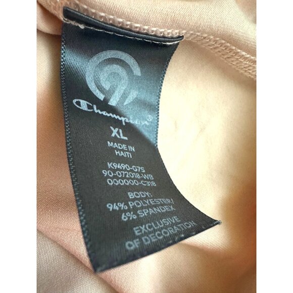 Champion Womens XL Short Sleeve Activewear Top Peach Coral Polyester/Spandex - Picture 7 of 7